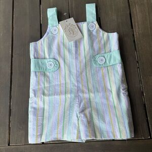 NWOT ⭐️ The Beaufort Bonnet Company teddys tab Jon Jon seersucker spring 12-18 m